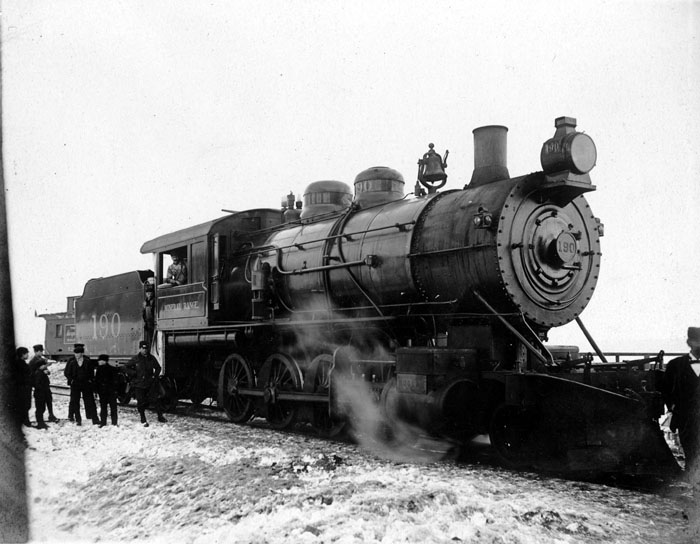 One of two 150 ton locomotives on first trip to Tamarack and Osceola Mills. (Date unknown).